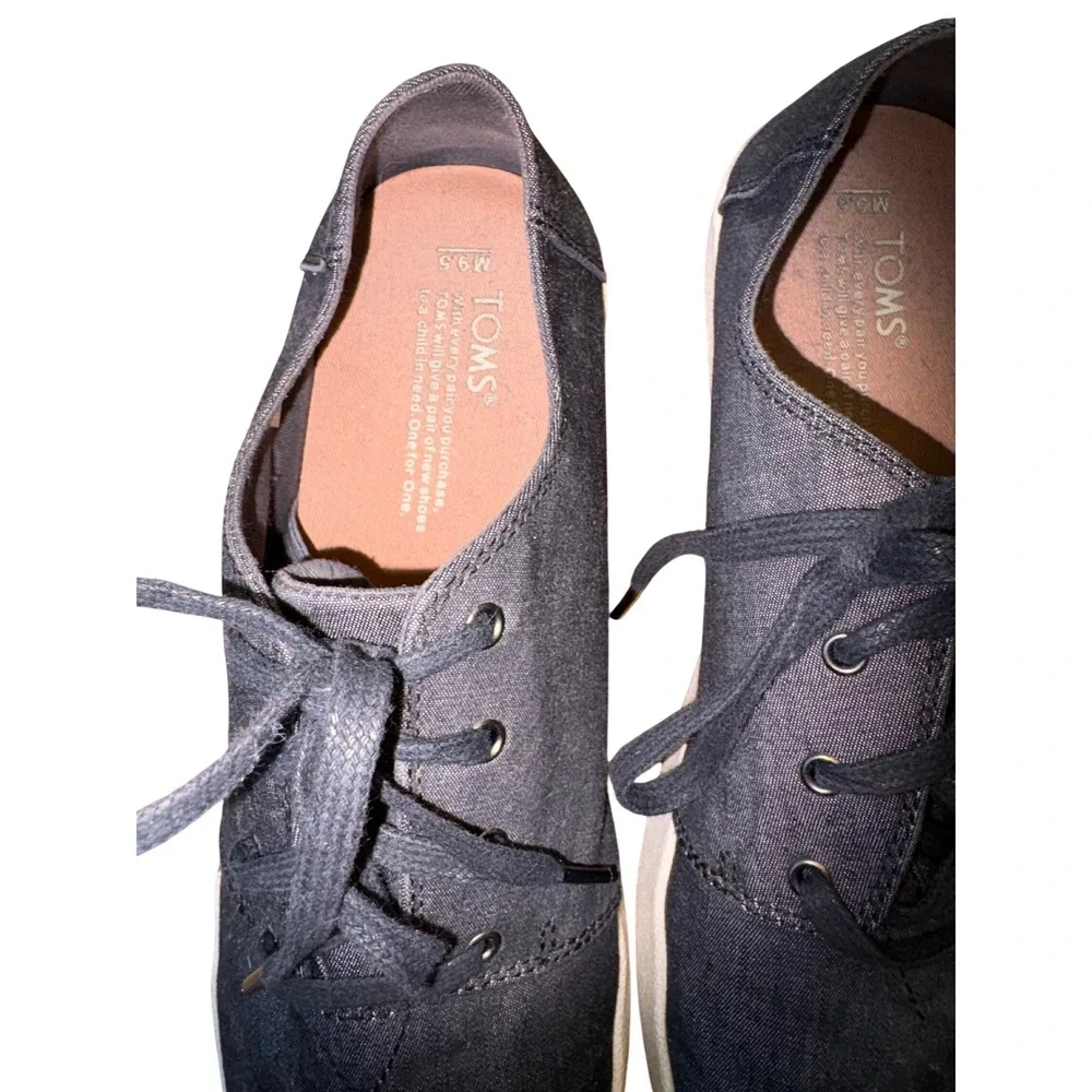 TOMS Payton Canvas Sneakers‎ Men’s 9.5 Dark Gray Lace Up Casual Shoes